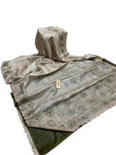 Pure tussar cutwork design embroidery silk saree SILK ZONE